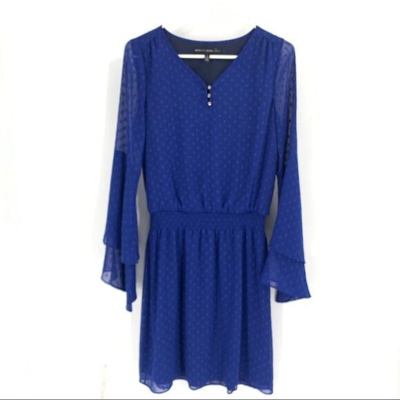 WHITE HOUSE BLACK MARKET Size 2 Royal Blue  Gathered Waist Dress - Picture 1 of 13